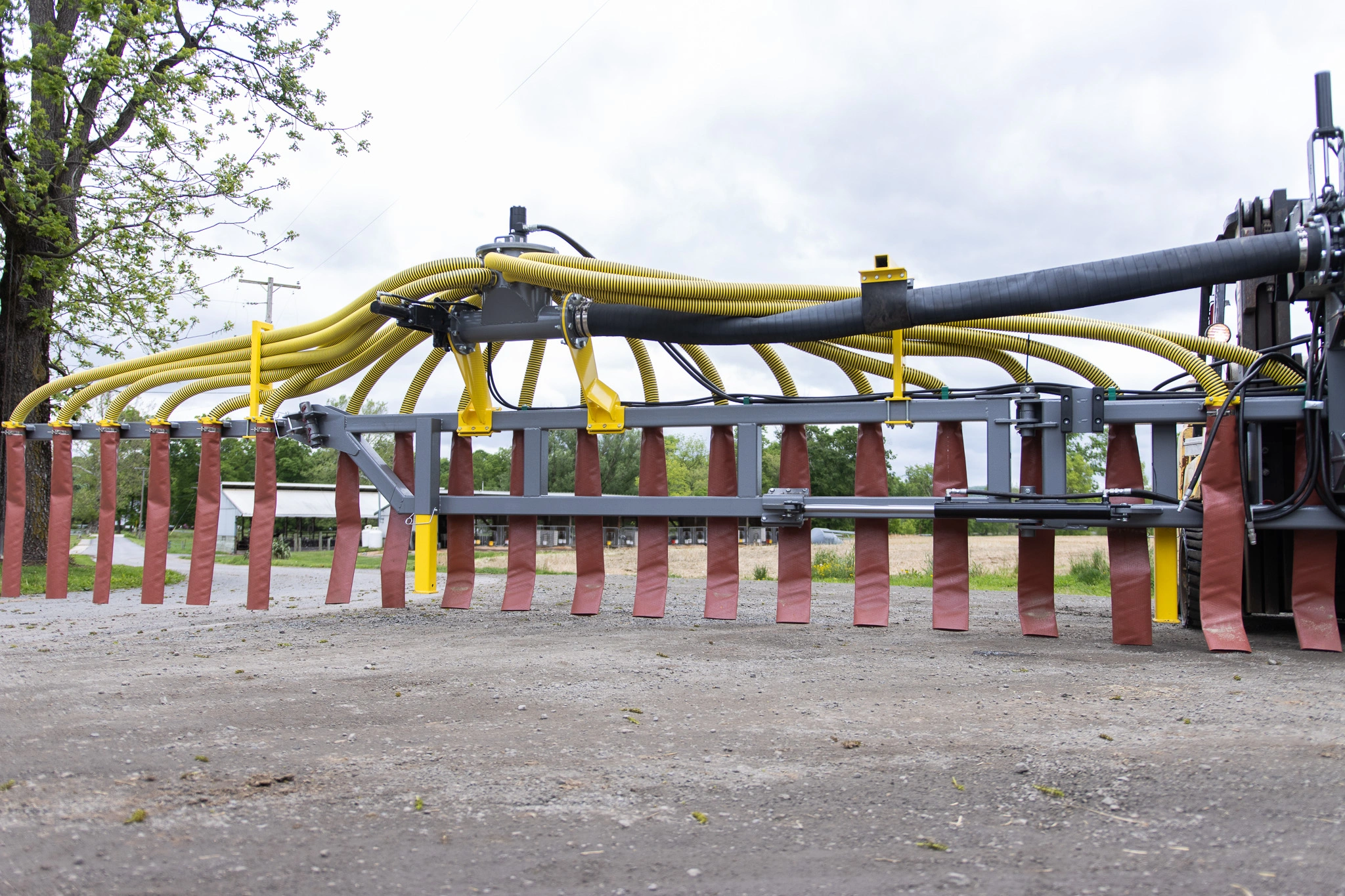 Hoover Ag 50 foot dribble bar – mounted configuration ready for field application